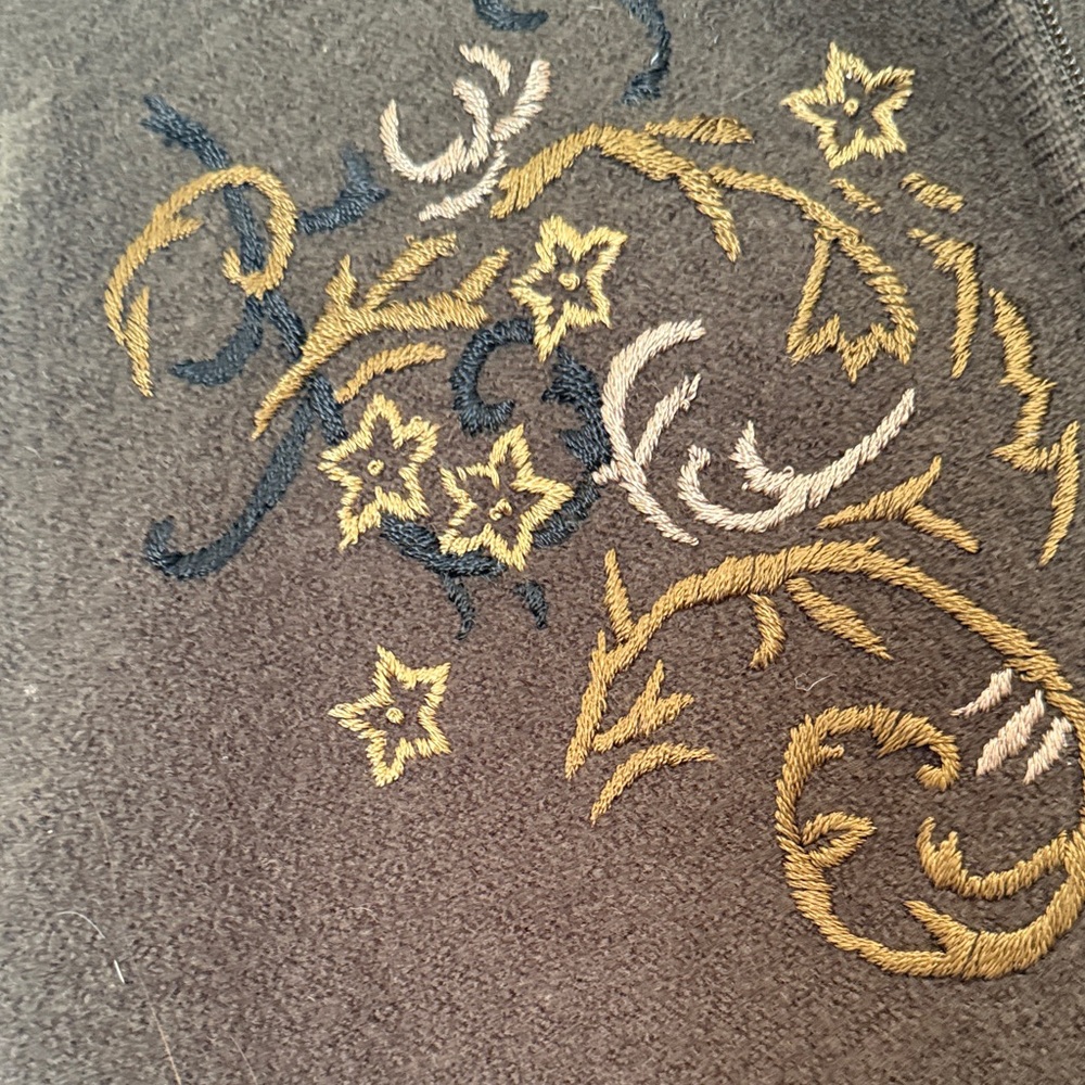 Dressbarn Dark Brown Embroidered Cardigan - Picture 4 of 6